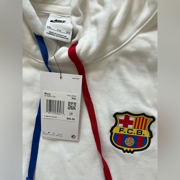 Nike FC Barcelona Club Fleece French Terry Pullover Hoodie - Picture 10 of 13